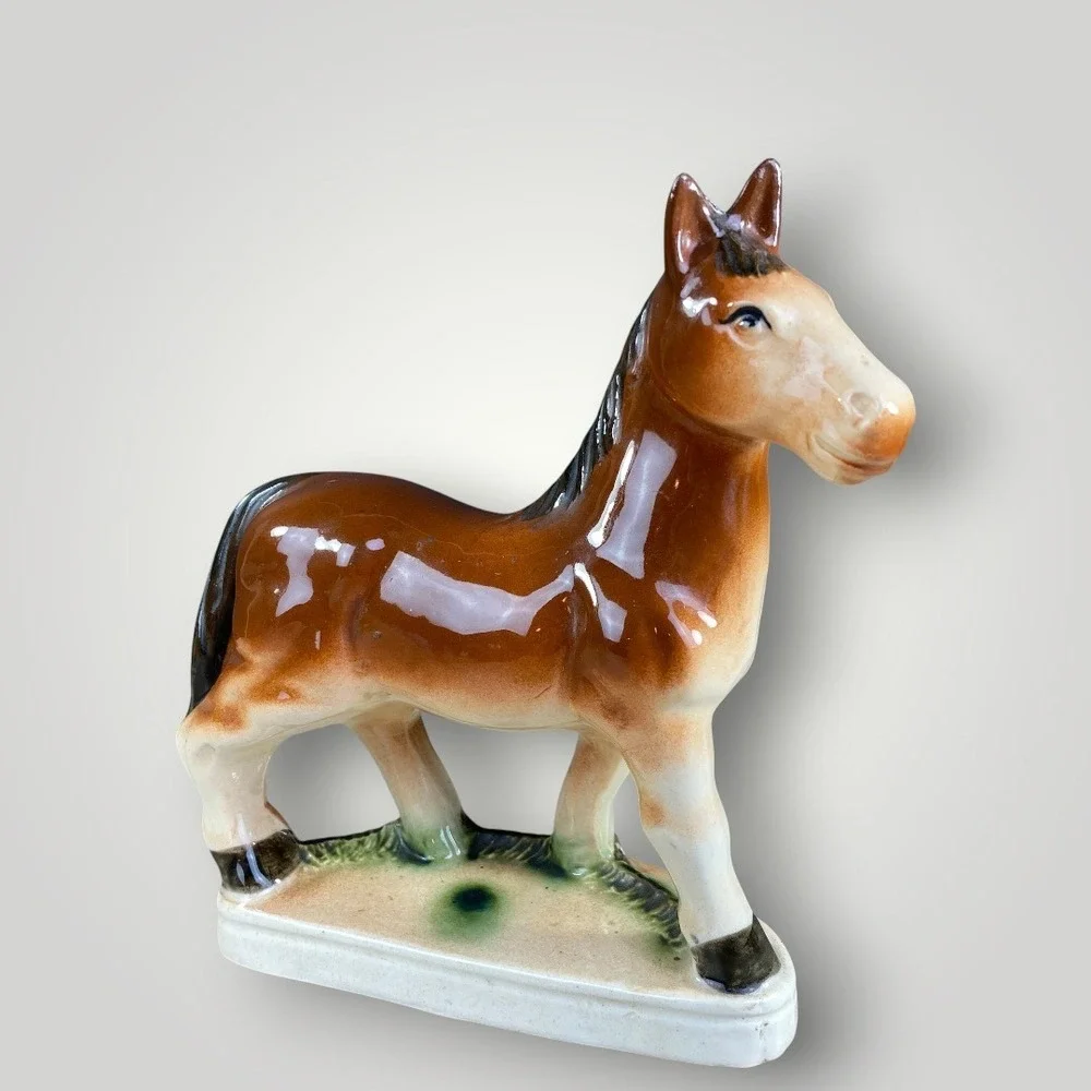 Ceramic Horse Figurine Pony Farm Decor Statue 1950s Made in Japan - Picture 3 of 10